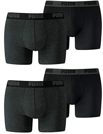 Puma – Boxer da uomo Basic – 691 Dark Grey Mel. /nero, XXL