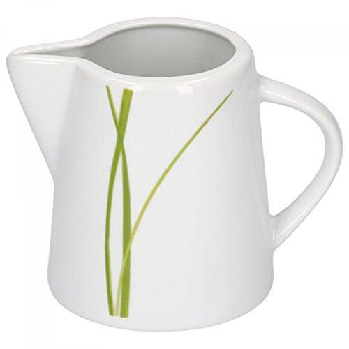 Van Well Bali Milchkännchen, 230 ml, Gießer, Sahne-Kännchen, Kaffeezubehör, Liniendekor, edles Marken-Porzellan