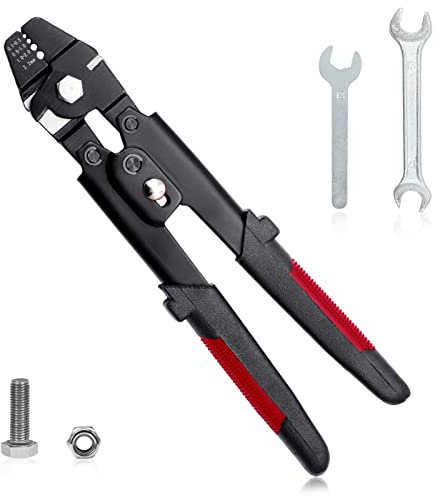 SPEEDWOX 10 Fishing Crimping Pliers Steel Wire Rope Crimping Tool with Cutter Wire Crimper Tool Fishing Crimping Tool for Small Fishing Line Aluminum Sleeves(0.1mm-2.2mm)
