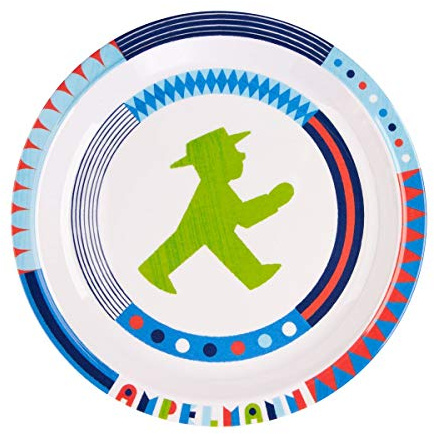 AMPELMANN Nudelheld - Kinderteller - bunt, aus Melamin Ø 21,6 cm, Spülmaschinengeeignet