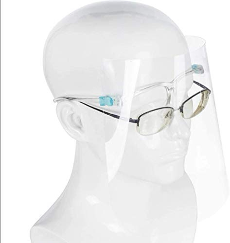 KAV – Vollgesichtsschutz Visier mit Brille Rahmen Spritzschutz Bequem Business Visier mit Brille UK Verkäufer) Transparentes Gesichtsvisier für Business und Friseur Anti Fog (3)