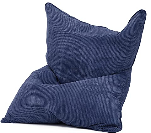 Green Bean XXL Sitzsack aus Cordstoff 370 Liter EPS-Perlen Füllung - Kuschelig Weich Robust & Waschbarem-Stoff Bodenkissen Liegekissen Sitzkissen - Dunkelblau Oxford Blau