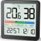 NOKLEAD Igrometro Termometro per interni - Indicatore digitale con sensore di monitoraggio della temperatura, Portable misuratore di umidità accurato (1, Nero, 7cm)