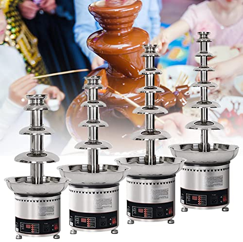 JINTAOMA Commercial Chocolate Fountain, Chocolate Fondue Set, 4/5/6/7 Tier Stainless Steel Fondue Heat & Motor Controls, for Party Wedding Buffet Equipment,4floors