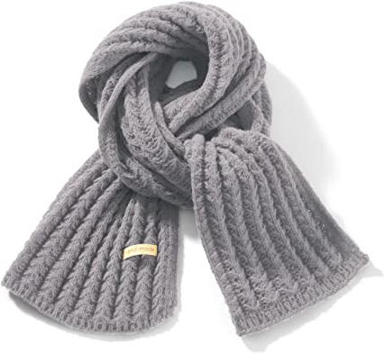 ORANZT Stickad halsduk lång mjuk vinter stickad halsduk enfärgad mode pashmina halsduk, GRÅ, En Storlek