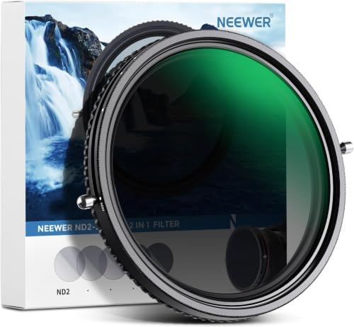 NEEWER 2 in 1 62mm Variable ND Filter ND2-ND32&CPL (Zirkular Polfilter) No X Cross Variabel Graufilter HD optisches Glas 30 lagiges Nano beschichtetes wasserabweisend Kratzfest