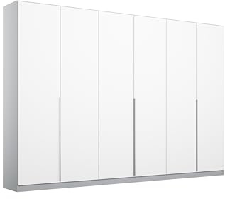 Rauch Möbel Alabama, Kleiderschrank, Farbe Weiß/Seidengrau, Breite 271 cm | Schrank, 6-türig, Zubehör Classic, für Schlafzimmer, Kinderzimmer, Garderobe, Flur