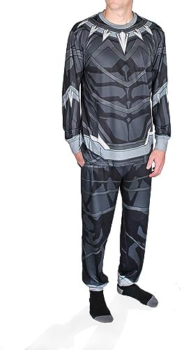 Marvel Avengers Deadpool Schlaf-Set für Erwachsene, Motiv: Dead Pool, Schwarz / Grau, L