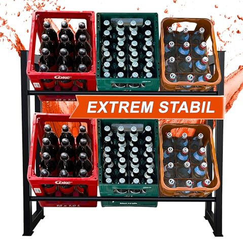 QUICK STAR dryckeslådeshylla 104 x 30 x 90 cm för 6 lådor dryckeslådshållare stående hylla