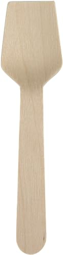 ABENA Ice Cream Spoons | Pack of 100 | Disposable Spoons | Mini Dessert Spoons | Mini Wooden Spoons | Ideal for Ice Cream Vendors | Suitable Samples and Small Plates