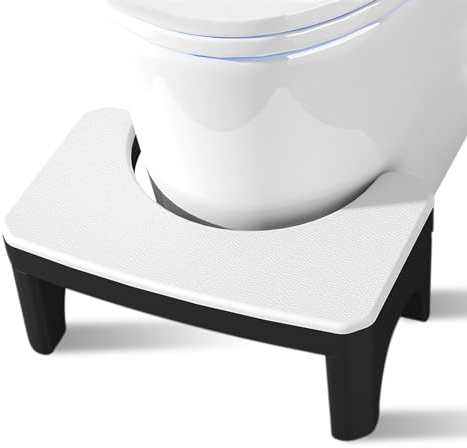 Toilettenhocker Klappbar Hoch, Staubfrei und rutschfest WC Hocker Erwachsene und Kinder, Eingedickter Klohocker Faltbar für Assist Relieve Verstopfung