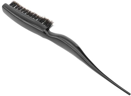 Housoutil Cepillo De Pelo De Cerda Natural Con Punta Fina Para Cardar y Peinar Diseño Ergonómico Ligero Para Cabello Liso y Rizado Color Negro Uso Profesional y Diario