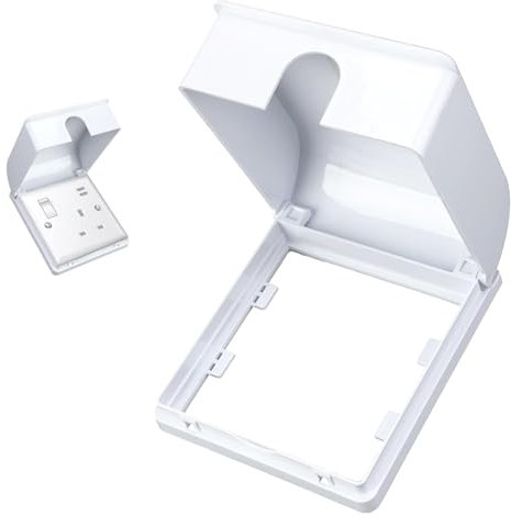 1 PC Socket Cover, Single Plug Cover Box, Self Adhesive Outlet Protector for Safety, Waterproof Dustproof Electrical Cover, Safety Accessory, Home Guard, Easy Installation, UK Plug Standard, White