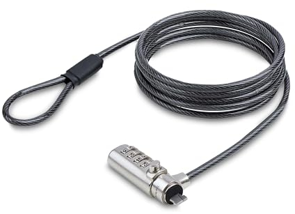 StarTech.com Cable de Seguridad de 2m con Candado Compatible con Nano Delgado de Combinación para Portátil - Cable Antirrobo