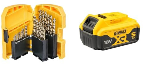 DEWALT DT7926-XJ DT7926-XJ-Tough Case Grande con 29 brocas para Metal Extreme 2, Multi-Colour + DEWALT Battery