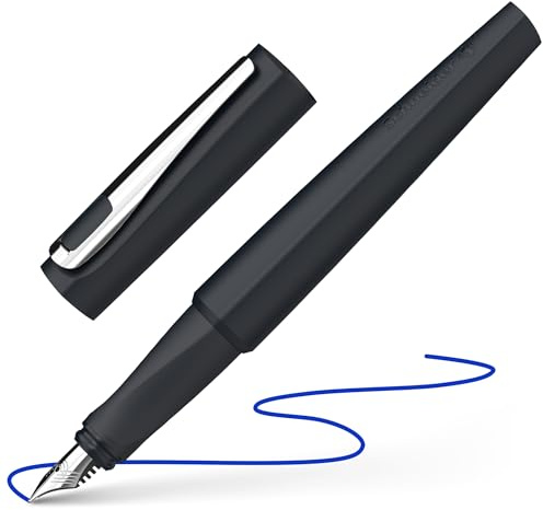 Schneider 168821 Tomo Füller (nachfüllbar mit Standard Tintenpatronen, geeignet für Rechts- und Linkshänder) All Black