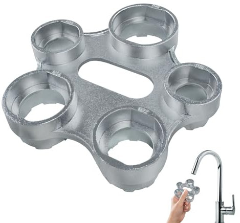 YELYTR Chiave di servizio universale 10 in 1 in lega di zinco per aeratore M16-M28 – Chiave di montaggio per rubinetto, filtro aeratore, aeratore di ricambio e chiave di sfiato