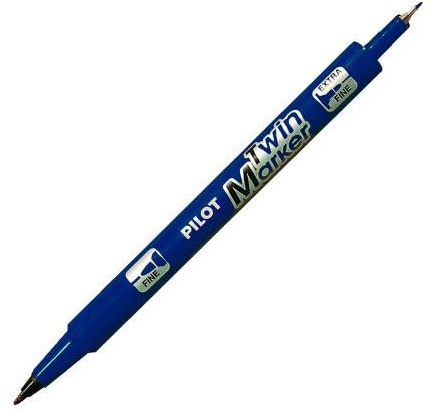 PILOT Marqueur permanent Twin double pointe - Pochette de 10 couleurs assorties