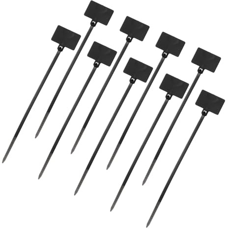 uxcell 100 Pcs Cable Label Marker Tags, Nylon Cable Zip Tie Tags 4.3 Inch Writable Self-Locking Wire Labels Zip Ties for Organization Marking, Black
