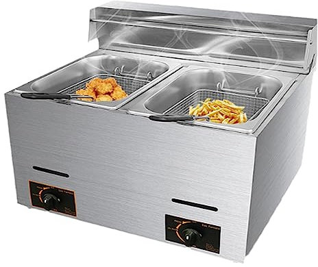 Friggitrice a gas da banco in acciaio inox per ristoranti - Friggitrice commerciale perfetta per pollo fritto, costolette, patatine fritte e ciambelle