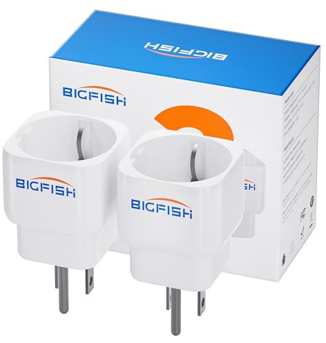 Bigfish Confezione da 2 adattatori USA tipo B, bianco, 100-250 V, 13 A, 3250 W, EU per America/Canada/Thailandia/Messico, adattatore da viaggio con 2 prese, materiali di alta qualità, compatto e