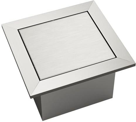 WEYFH Pattumiera da Incasso per mobiletto da Cucina, con Coperchio Quadrato per Scarico rifiuti, con sportello di bilanciamento Incassato, in Acciaio Inox, con Occhiello per Scarico rifiuti, a T.