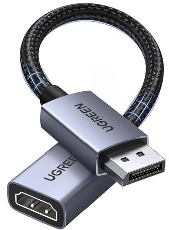 UGREEN 4K Adattatore DisplayPort a HDMI Convertitore DP Maschio a HDMI Femmina 4K 30Hz 2K 60Hz 1080P 120Hz Unidirezionale Compatibile con Laptop Monitor Schede Grafiche TV Proiettori