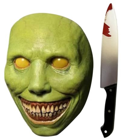 SYTTNUM Masques Effrayants pour Halloween, Masque de Démons Souriants, Masque Halloween Horreur Set, Convient au Maquillage à la fête de Carnaval à la Fête Rave au Costume au Cosplay