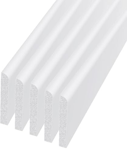 UPVC Plastic Trim 40mm x 1m x 5 Pack - White Architrave Skirting Board/Window Finishing Trim