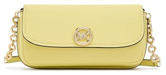 Michael Kors, Nolita Damen Umhängetasche klein mit Kette und Klappe, Zitrone, S