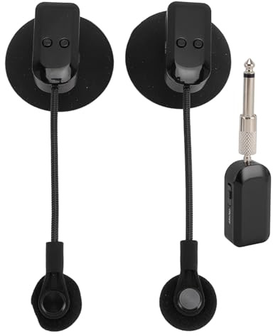 KIMISS Micrófono de Instrumento Inalámbrico 2.4G, Saxofón 2 4G Rotación de 360° Violín Estable para Rendimiento de Recogida de Condensador Guitarra Acordeón Conciertos Al Aire Libre