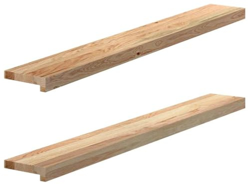 Mokuyary Alféizar de ventana 2 unidades sin tratar 120 x 15 x 2 cm madera maciza de roble para ventana de interior
