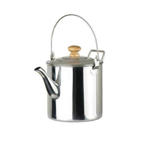 LeeQinersw Contenitore da Cucina per Esterno Pentola Sospesa Bollitore Campeggio Teiera Leggera in Acciaio Inox Funzionale per Attività Outdoor Picnic Escursioni Campeggio, 2 Litri