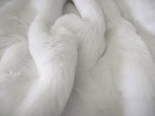 CRS Fur Fabrics 8800220900386 Super luxuriöser Kunstfell-Stoff, Acryl, Superweiches, helles Weiß, 1Mtr - 150cm x 100cm