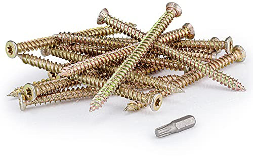 SEQUAL® 60mm (Pack of 20) Easy Drive Countersunk Concrete Screws. No Plugs Needed, Torx Head, T30 Torx Driver Bit Included