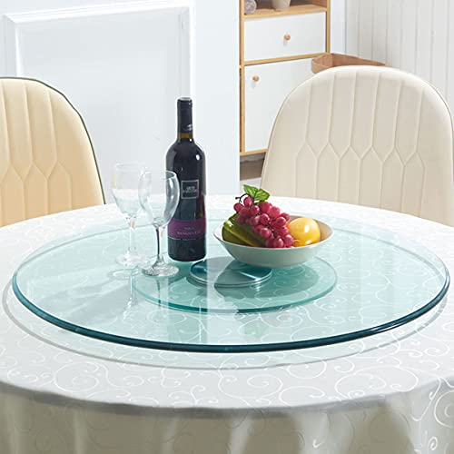 Vassoio Girevole Piatti Girevoli In Vetro Temperato da 60-120 cm, Piatto di Servizio Centrotavola per Tavolo da Pranzo Grande Lazy Susan Vassoio Girevole per Hotel,60cm/23.6in