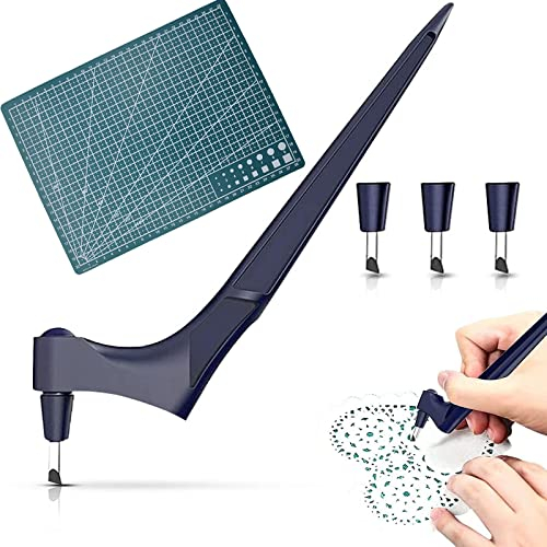 Craft Cutting Tools,tensile Artigianale in Acciaio Inossidabile con Fetta Rotante A 360 Gradi,Taglierina Artistica Precisione Strumento Taglio Artistico Per Artigianato, Taglio Della Carta(Blu)