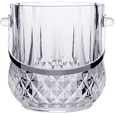 Tograt Ice Bucket Champagne Bucket Thicken Lead-free Glass Ice Bucket Japanese Carving Small Ice Bucket Bar Cocktail Ice Champagne Bucket Wine Bucket Cooler Bucket (Color : C)