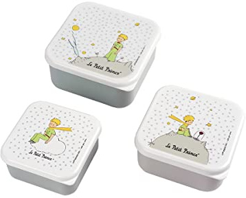 Le Petit Prince PETIT JOUR - Set De 3 Lunch Box Repas Ou Goûter Pour Enfant - Petite, Moyenne, Grande - S'emboitent Entre Elles - Polypropylène