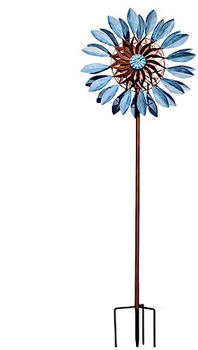 Windrad Metall Garten, 213cm Groß Windrad FüR Den Garten Aus Metall, 360° Grad Drehbar Windrad Garten Metall XXL, Wetterfestes Gartendeko