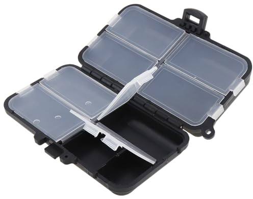 OriGlam Mini-Angelausrüstungsbox, kleine Aufbewahrungsbox für Angelzubehör, mit doppellagigen 9 Fächern (11 cm x 6,5 cm)