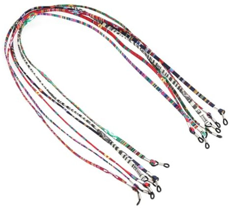 GLEAVI 6 Stück Sonnenbrillenhalterkette Aus Baumwolle Brillenkette Im Ethno-stil Brillenhalter Für Damen Herren Flexible Brillenkordel Passend Für Sonnenbrillen Und Brillen Ethno-grün