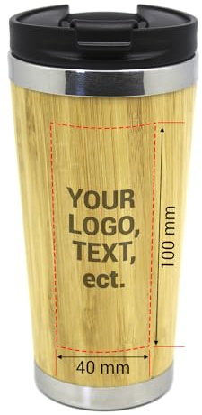 power gift PERSONALISIERTER BAMBUS Thermobecher - Isolierbecher. Isolierflasche. Edelstahl Trinkflasche. Für täglichen Bedarf und Ausflüge. Soft-Touch-Becher. Kreatives Geschenk für jeden Anlass.