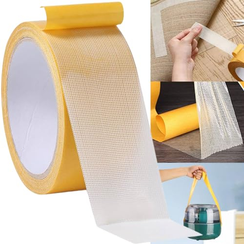 APICORT Cinta Adhesivo Doble Cara Extrafuerte, 3 cm X 20 m Cintas Adhesivas De Doble Cara, Cinta Doble Cara Fina Ideal Para Alfombras, Fotos, Paredes, Cocina, Hogar, Escuela, Fácil De Cortar Y Quitar