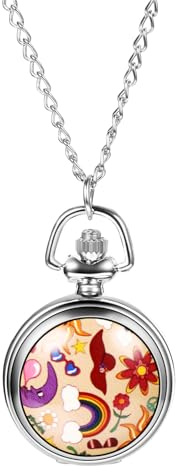 JewelryWe - Orologio da Tasca al Quarzo da Uomo Donna Orologio Gotico Classico Catena con Pendente