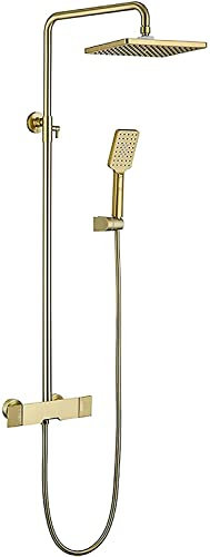 Set Sistema Doccia con soffione Doccia Set Rubinetto Doccia Set Combinato Doccia a Parete Set Doccia ad Angolo di Caduta Regolabile in Altezza con Doccia palmare a 3 impostazioni, Bocca vasc