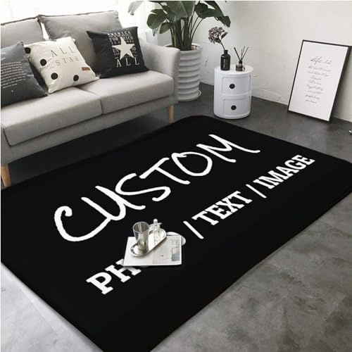 Tapis personnalisés, tapis personnalisé pour votre propre espace, tapis en flanelle, antidérapants, lavables, pour chambre à coucher, salon, bureau, jardin, balcon avec votre image/texte/photo