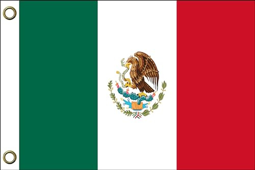 Drapeau du Mexique | 150 cm x 90 cm / 90 x 150 cm | Résistant aux intempéries et durable | Polyester avec deux œillets