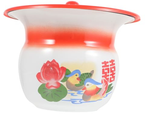 Healvian Urinario Antiguo Para Hombre Escupidera Vintage De Orinal Resistente Para Baño Con Tapa Para Decoración Retro