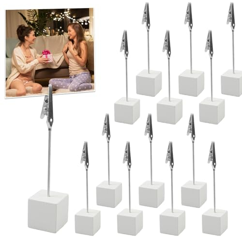 Doafoce 20 Stück Fotohalter Holz mit Klammern, Postkartenhalter Holz Fotoständer Fotohalter mit klammern Memo Clip Halter Ständer Zettelhalter für Hausdekoration, Party, Büro, Hochzeits